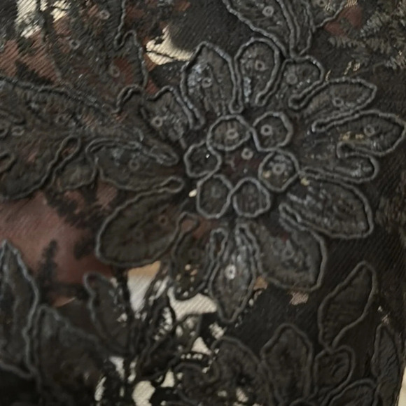 Zara Black Sheer Embellished Lace Night Out Dress - Picture 7 of 8